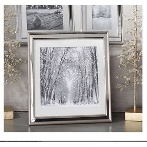 Pottery Barn silver frame with white grosgrain mat